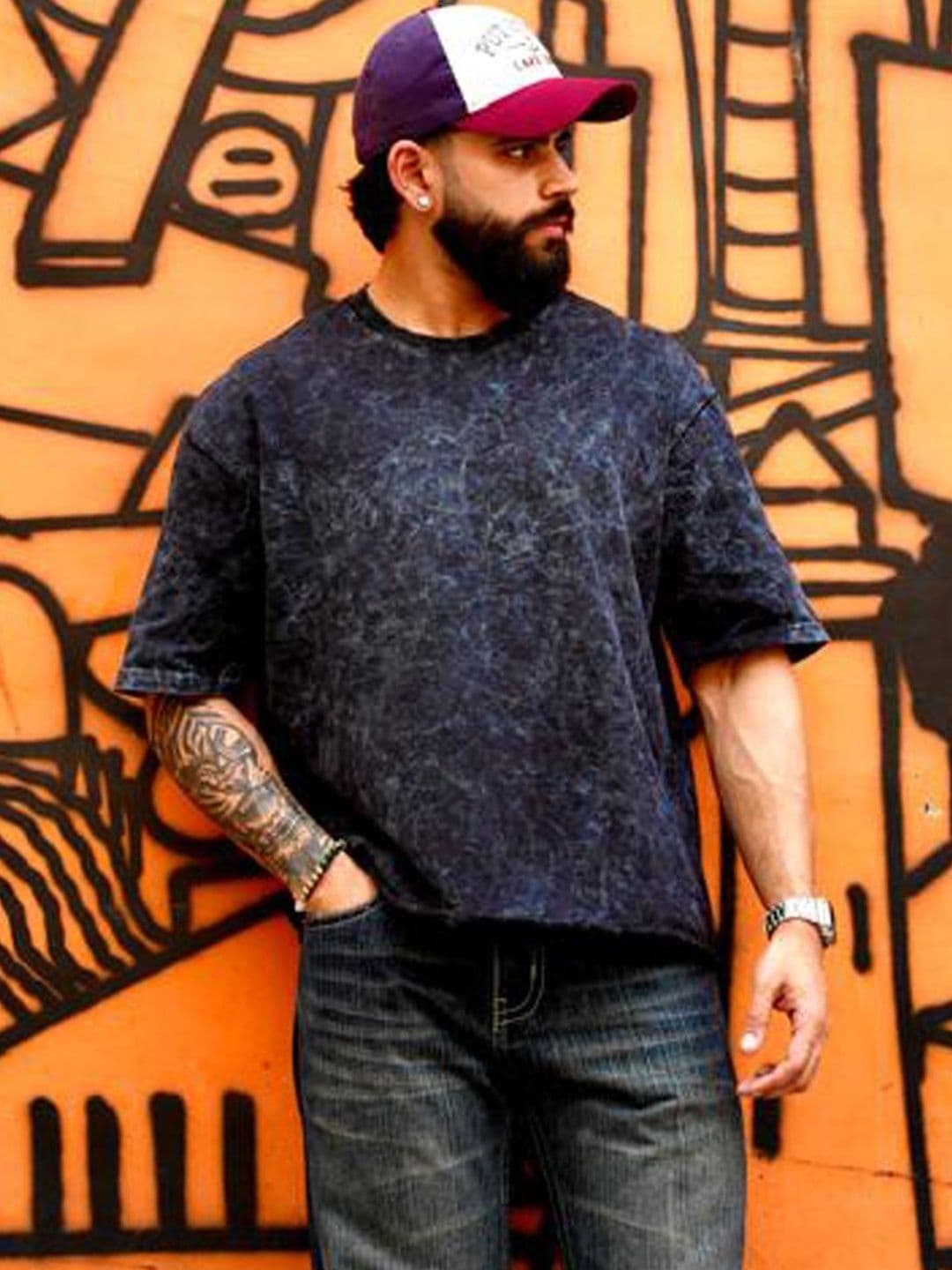 BDSQUARE Men Dyed Boxy T-shirt thumbnail 3