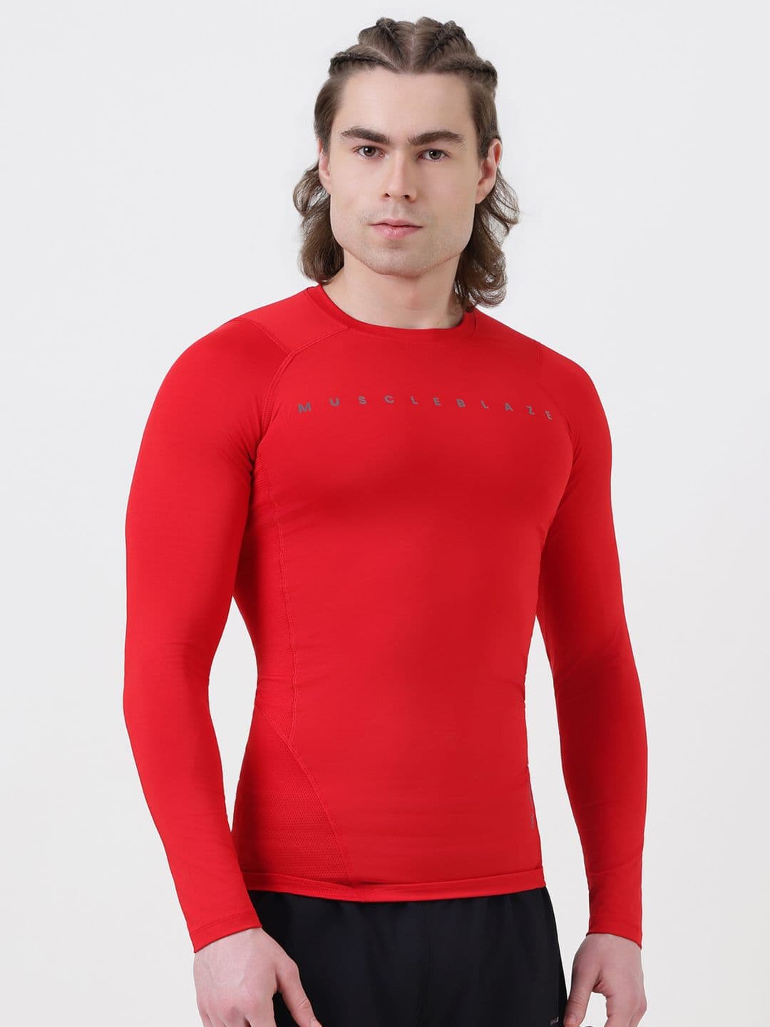 MuscleBlaze Unisex Typography Printed Round Neck Compression T-shirt - view 1