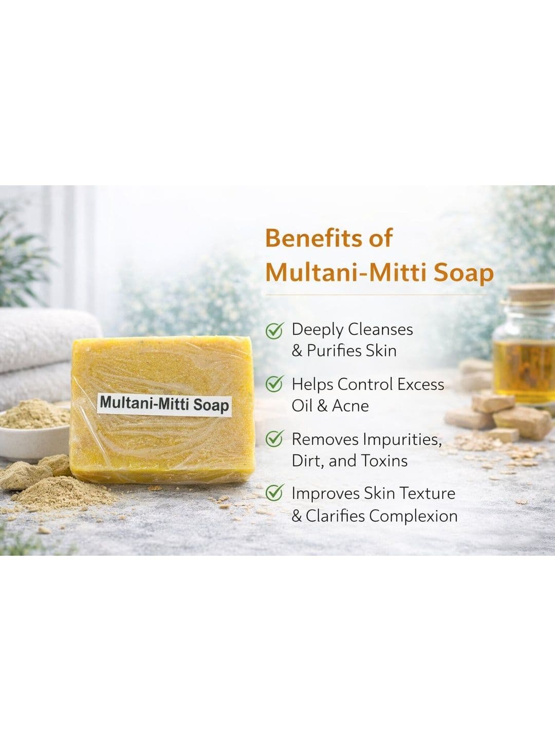 Glamurny Herbal Multani Mitti Soap - 100 g thumbnail 3