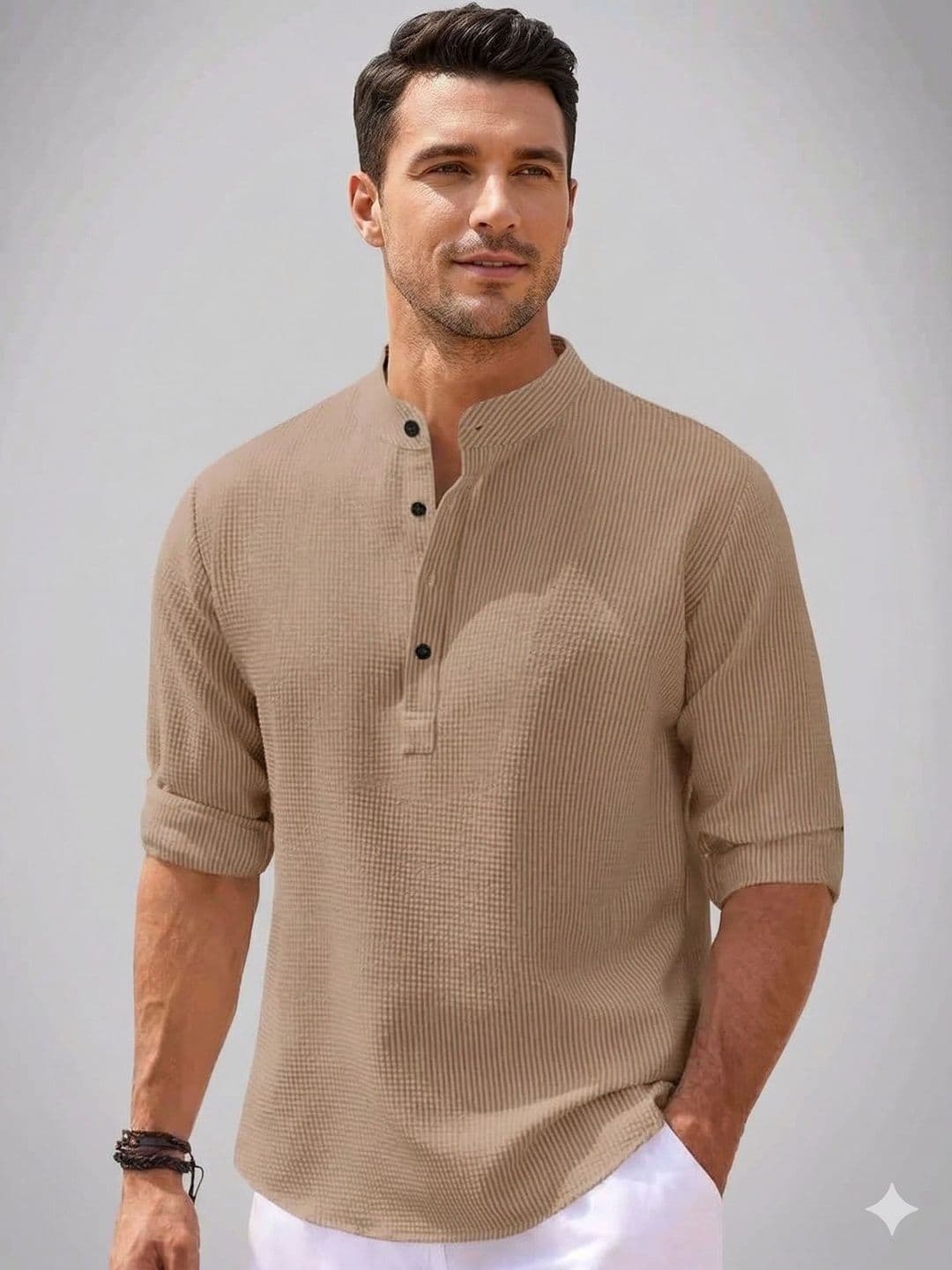 Starvy Men Mandarin Collar T-shirt - view 1
