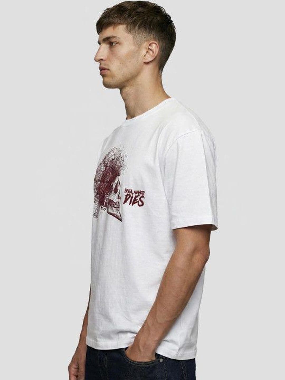 High Star Men Printed Round Neck Oversized T-shirt thumbnail 5