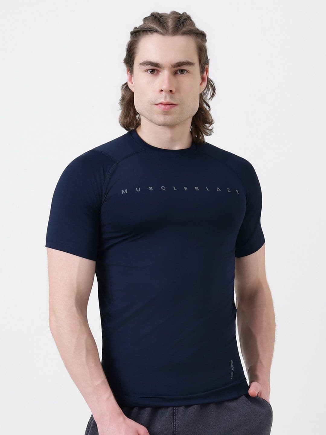 MuscleBlaze Unisex Typography Printed Round Neck Compression T-shirt - view 1