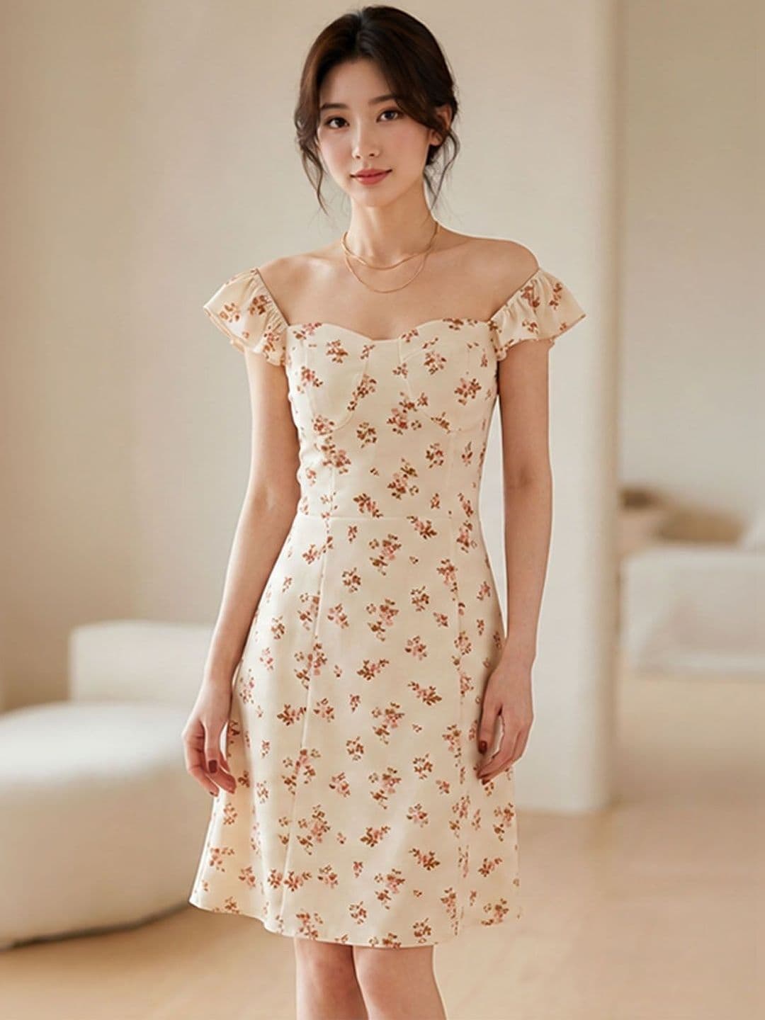 DressBerry Floral Print Ruffled Fit & Flare Dress thumbnail 2