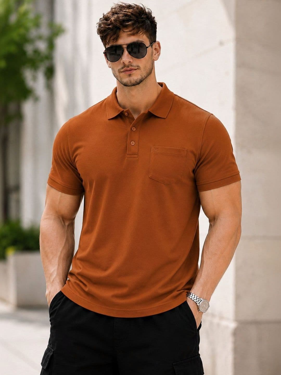 SCUBA Men Polo Collar Pockets T-shirt - view 1