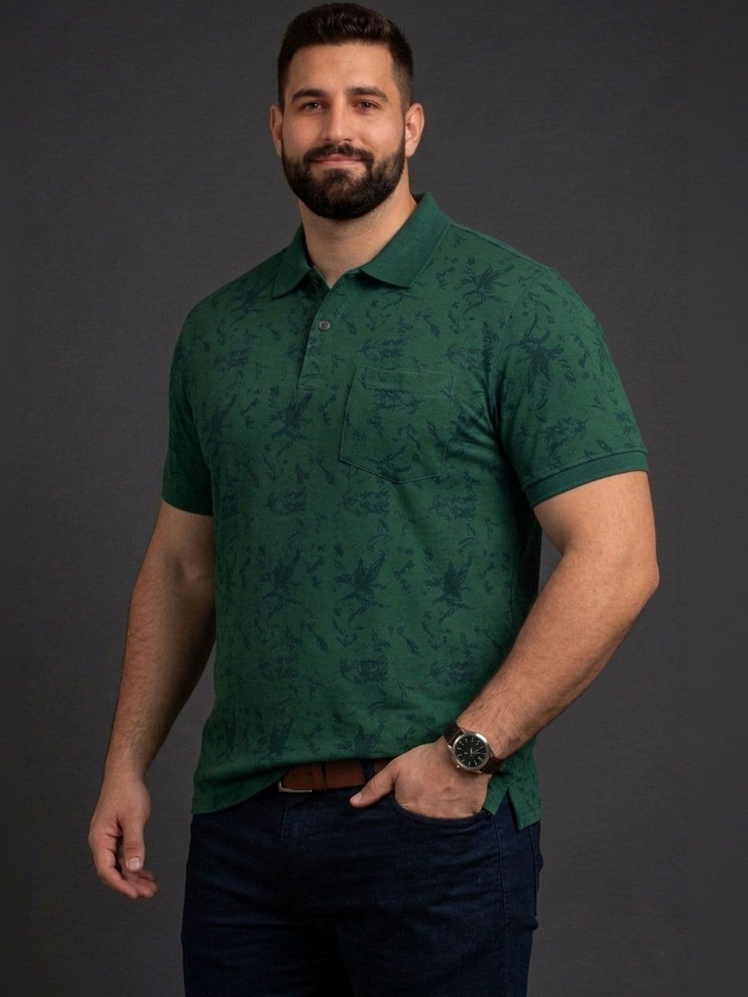 The Roadster Lifestyle Co Printed Polo Collar Tshirts thumbnail 6