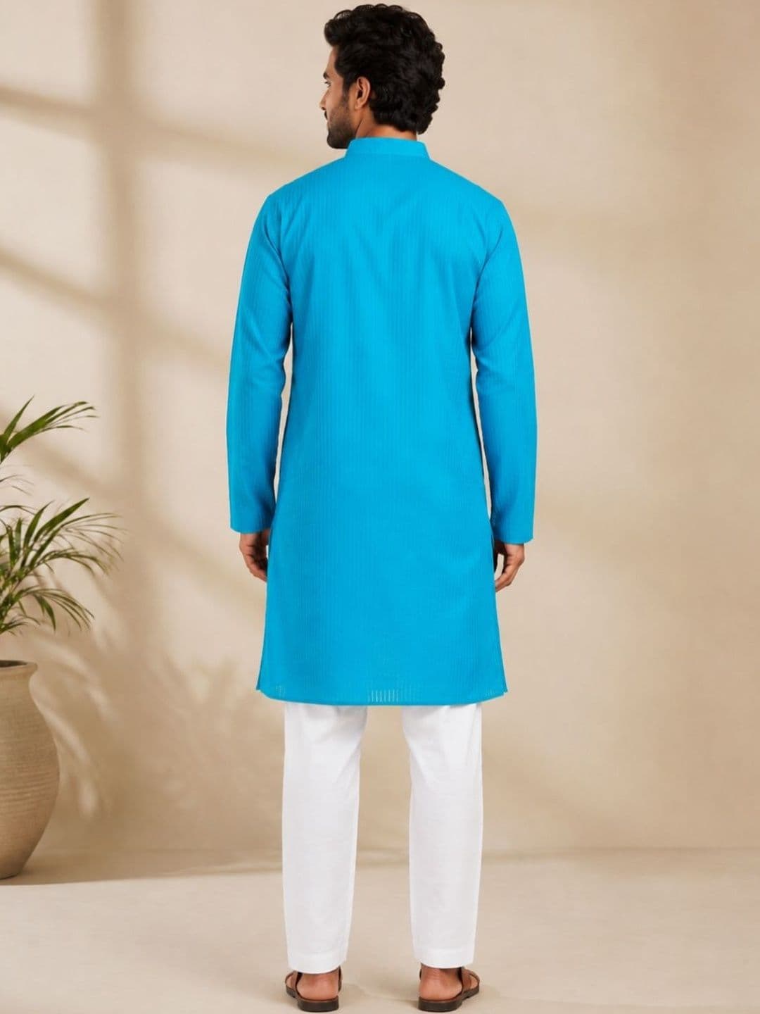 DEVOILER Men Striped Kurta thumbnail 3