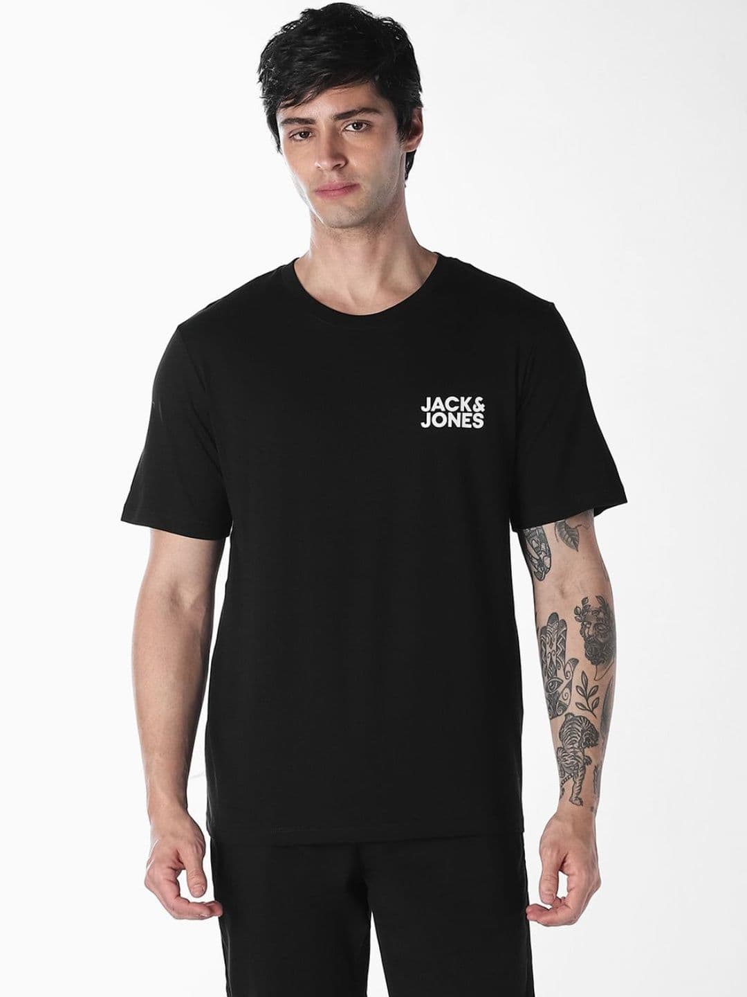 Jack & Jones Men Brand Logo Printed Slim Fit T-shirt thumbnail 4