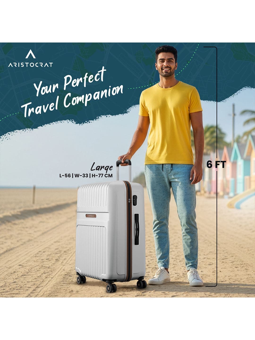 Aristocrat Atlas Textured Hard-Sided Large Trolley Bag thumbnail 3