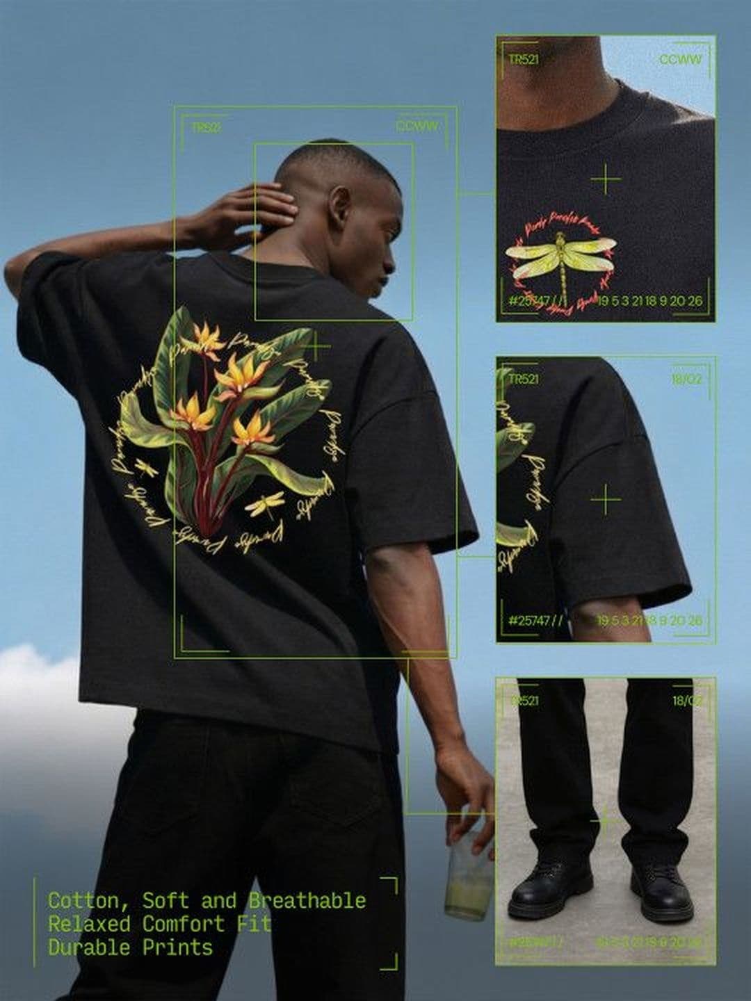 High Star Men Floral Printed Tropical T-shirt thumbnail 4