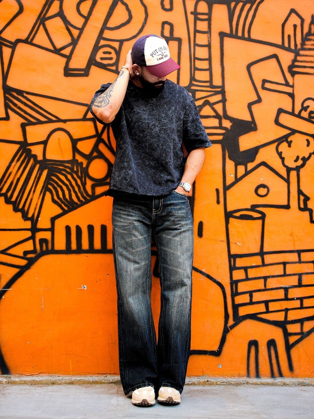 BDSQUARE Men Dyed Boxy T-shirt thumbnail 4