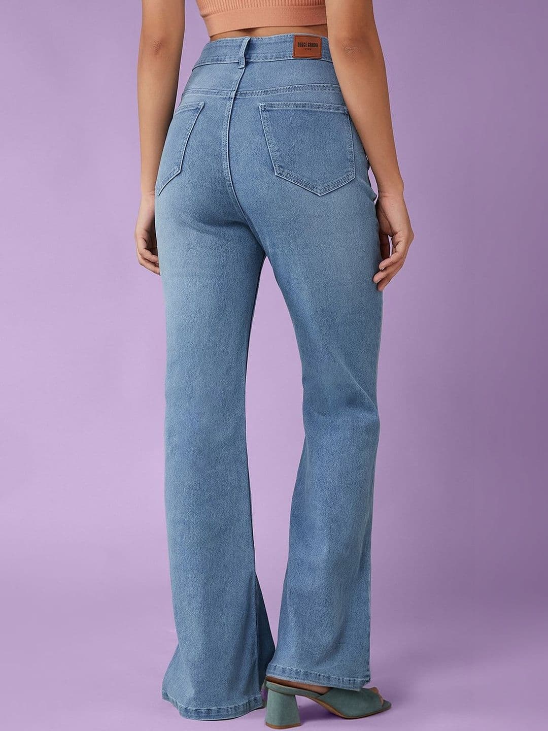 DOLCE CRUDO Women Bootcut High-Rise Stretchable Jeans thumbnail 2