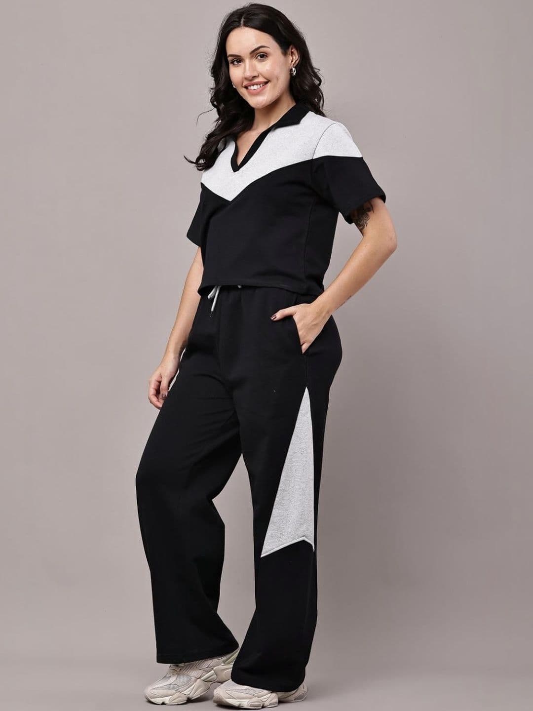 BAESD Women Colourblocked T-shirt with Trousers thumbnail 5