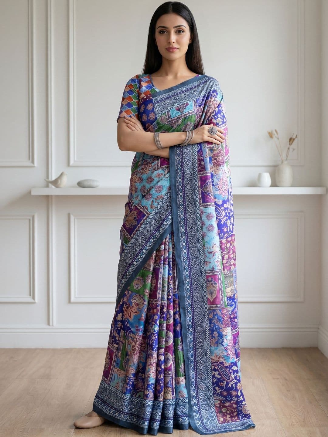 Anouk Mirage Ethnic Motifs Art Silk Designer Saree thumbnail 3