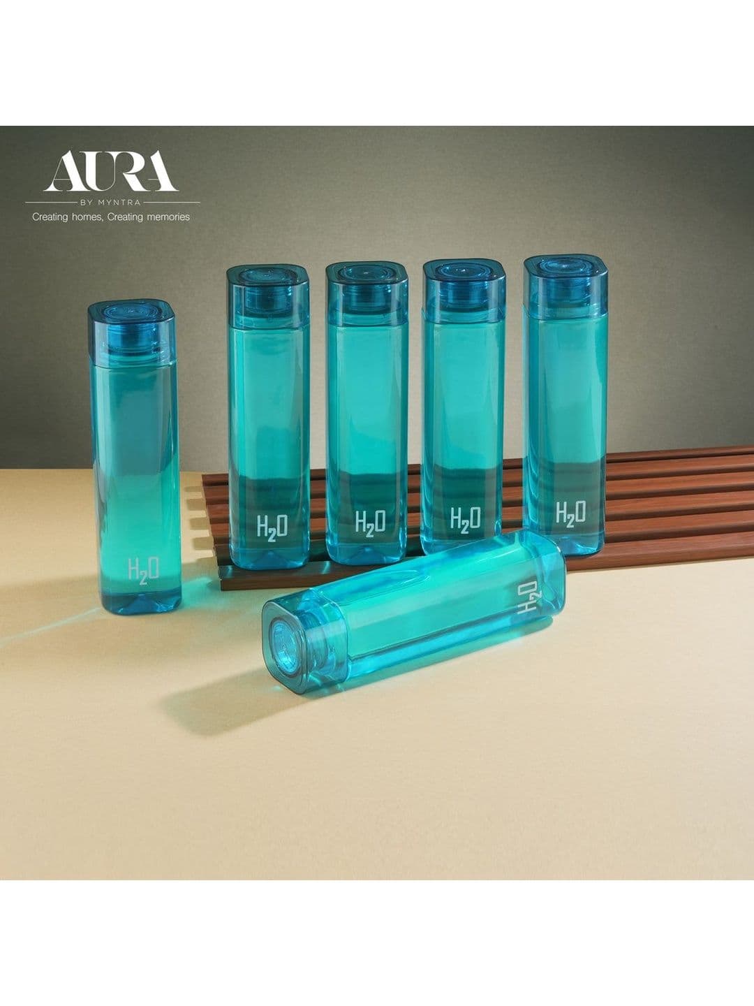 Aura Blue Set of 6 Plastic Other Water Bottle - view 1