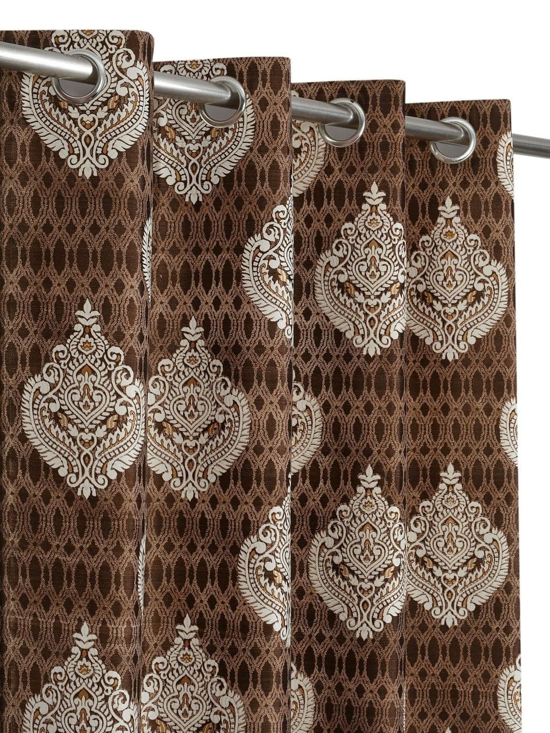 Aura Brown Set of 2 Ethnic Motifs Long Door Curtain thumbnail 3