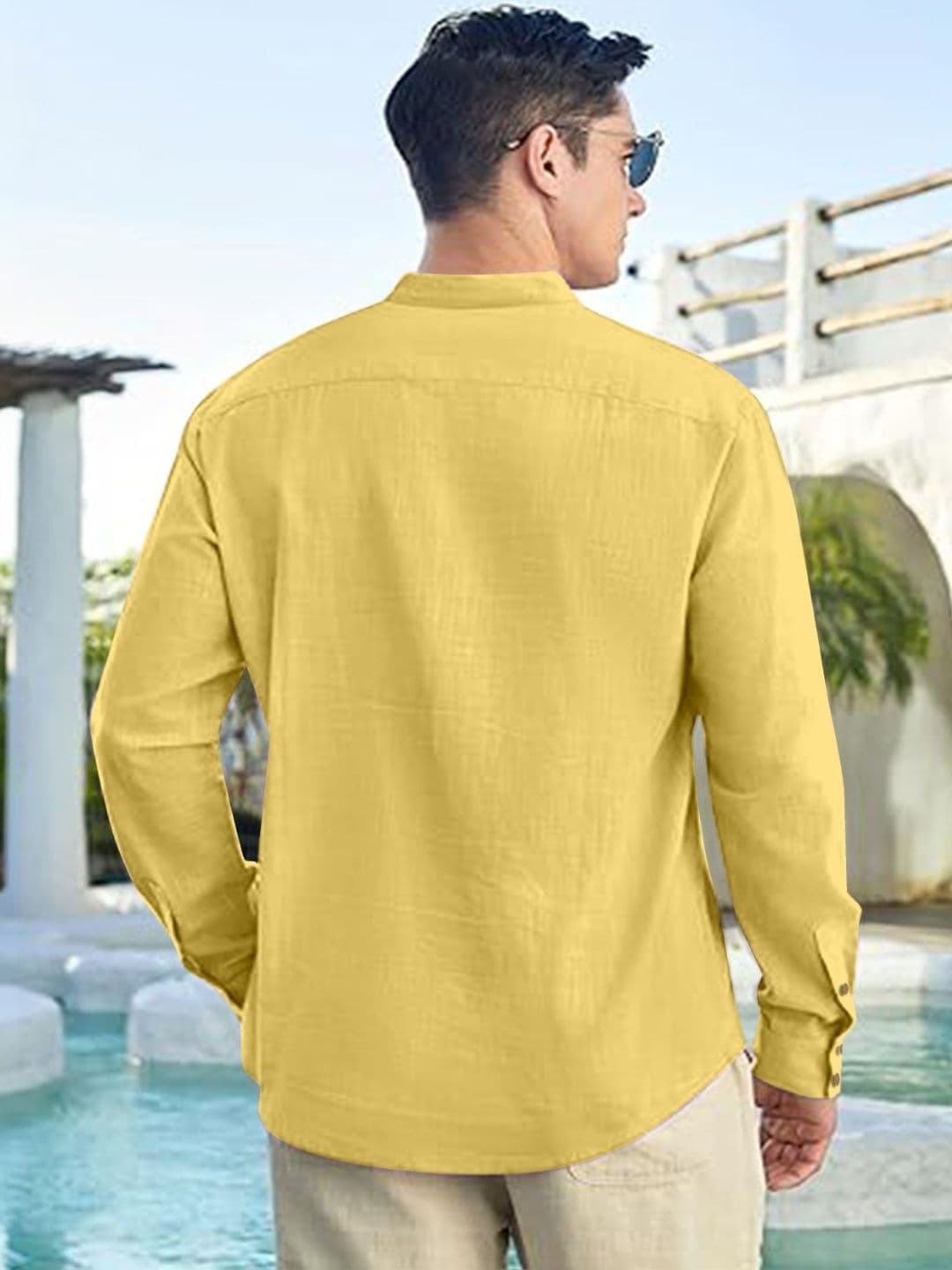 CLOTHING VEDA Men Floral Mandarin Collar Kurta thumbnail 3