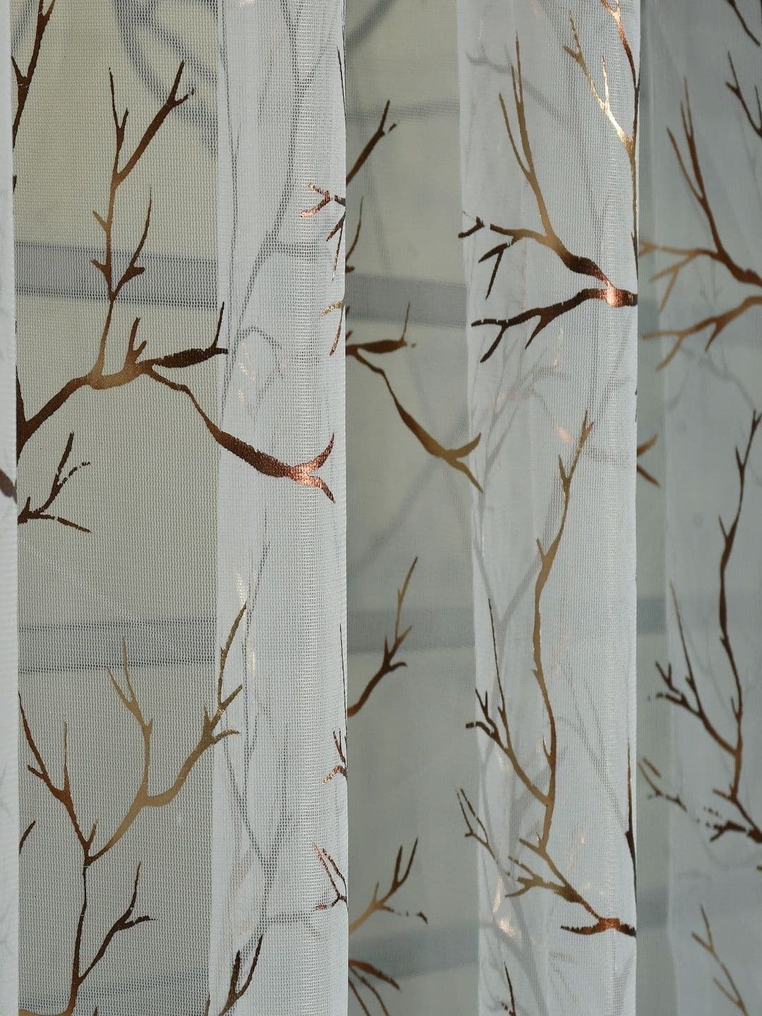 Aura White Set of 2 Sheer Long Door Curtain thumbnail 2