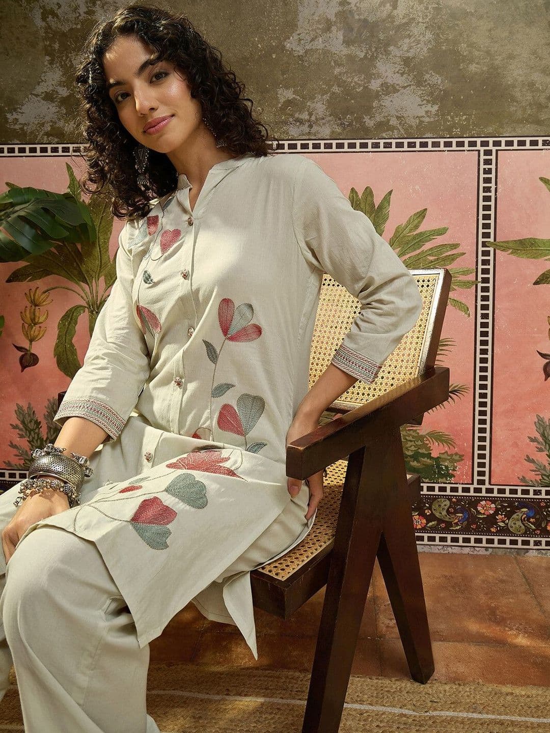 SKYLEE Embroidered Tunic with Trousers thumbnail 2