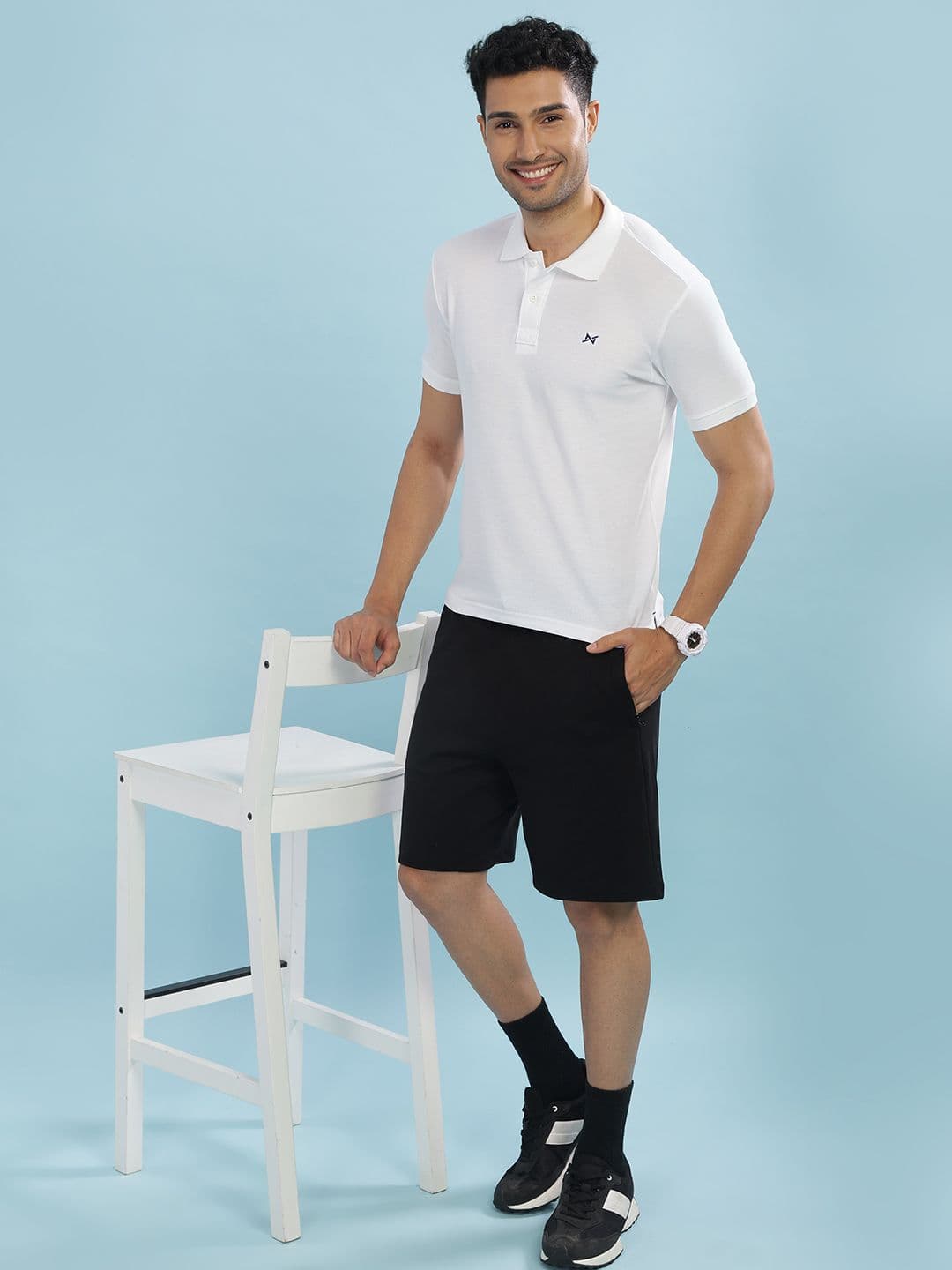 Force NXT Men Solid Polo Collar Super Combed Cotton T-Shirt - view 1