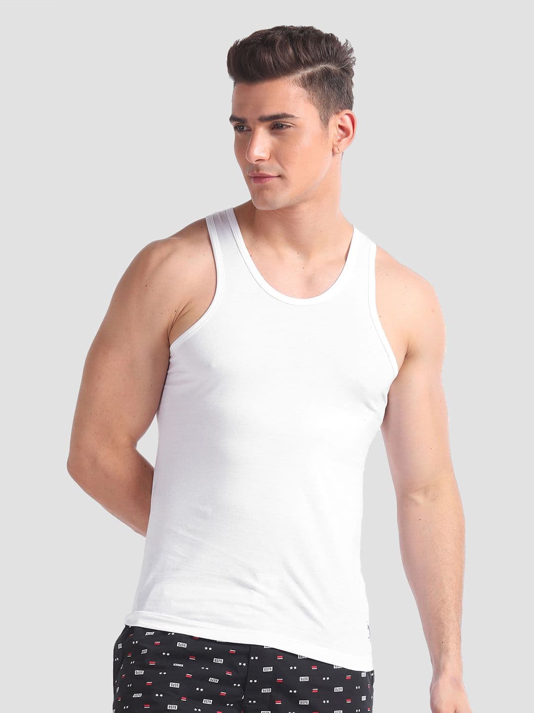 U.S. Polo Assn. Men White Solid Innerwear Vests I661-001-P1 - view 1