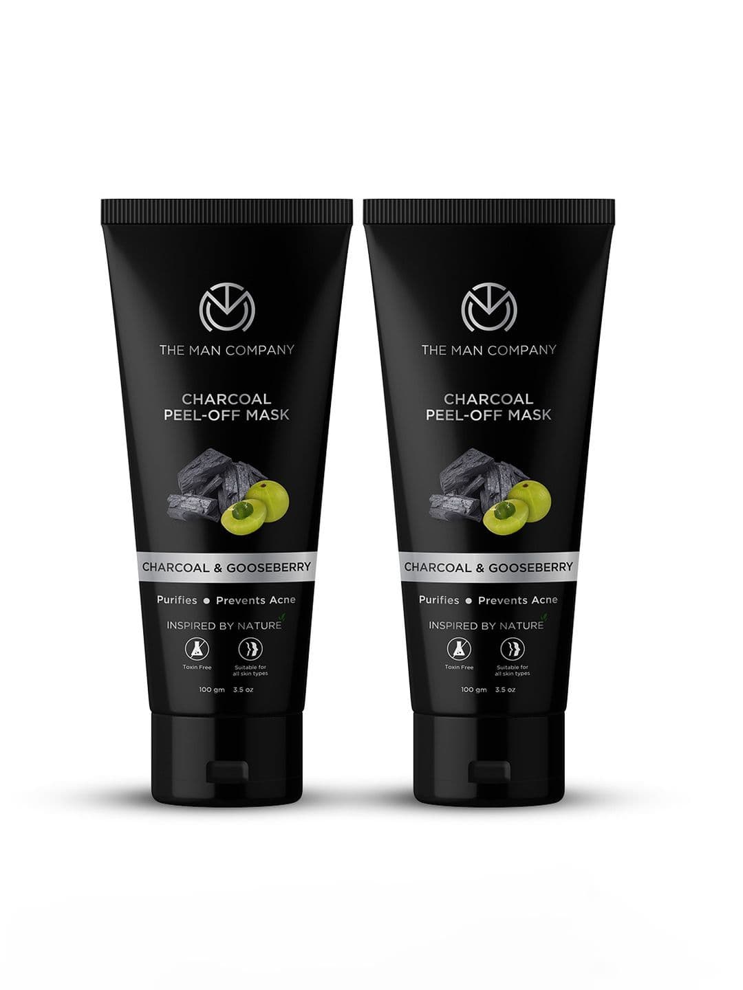 THE MAN COMPANY Men Pack of 2 Charcoal Peel-Off Mask 100g each - view 1
