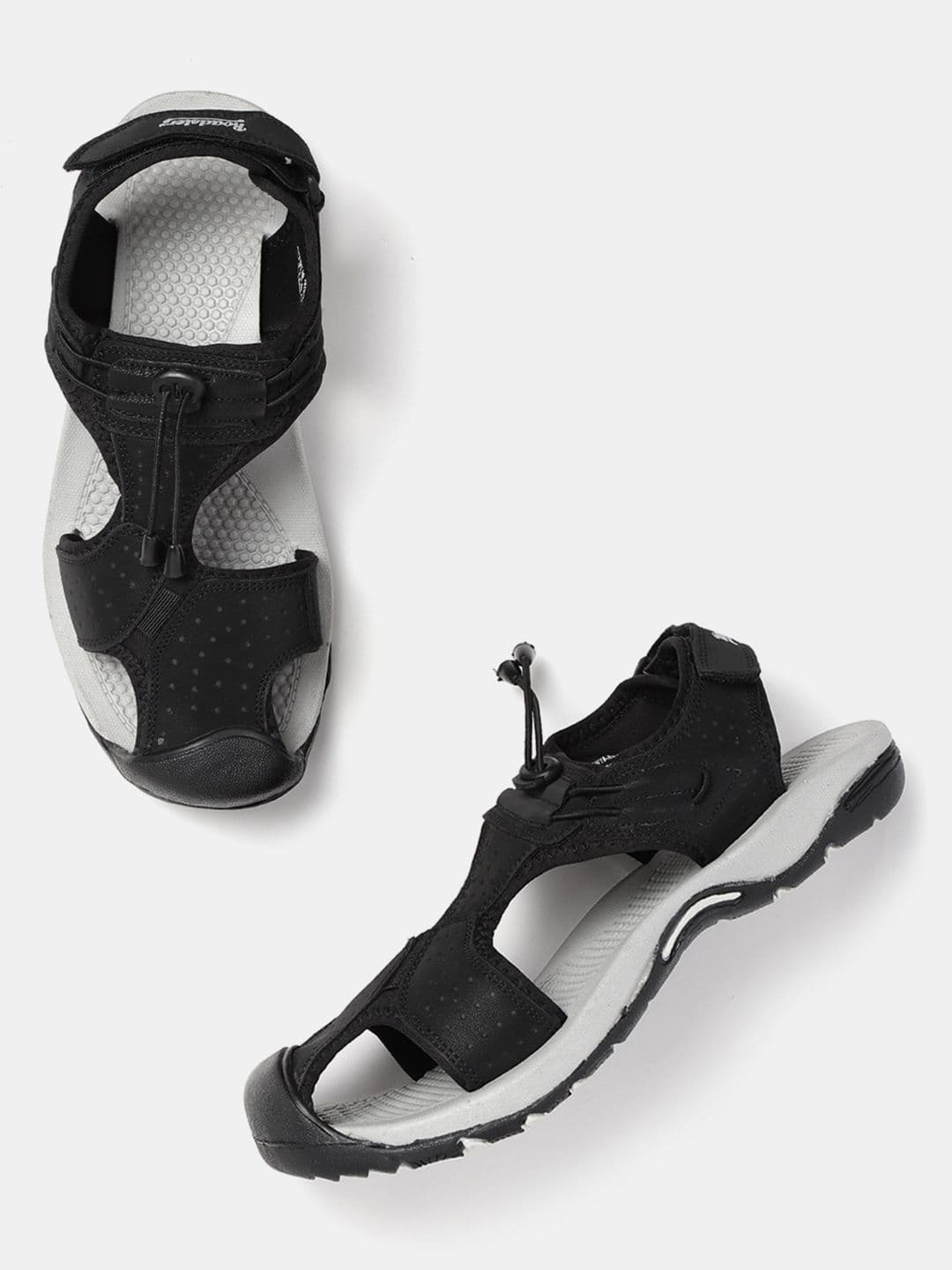The Roadster Lifestyle Co Men Black Perforated Sports Sandals - view 1