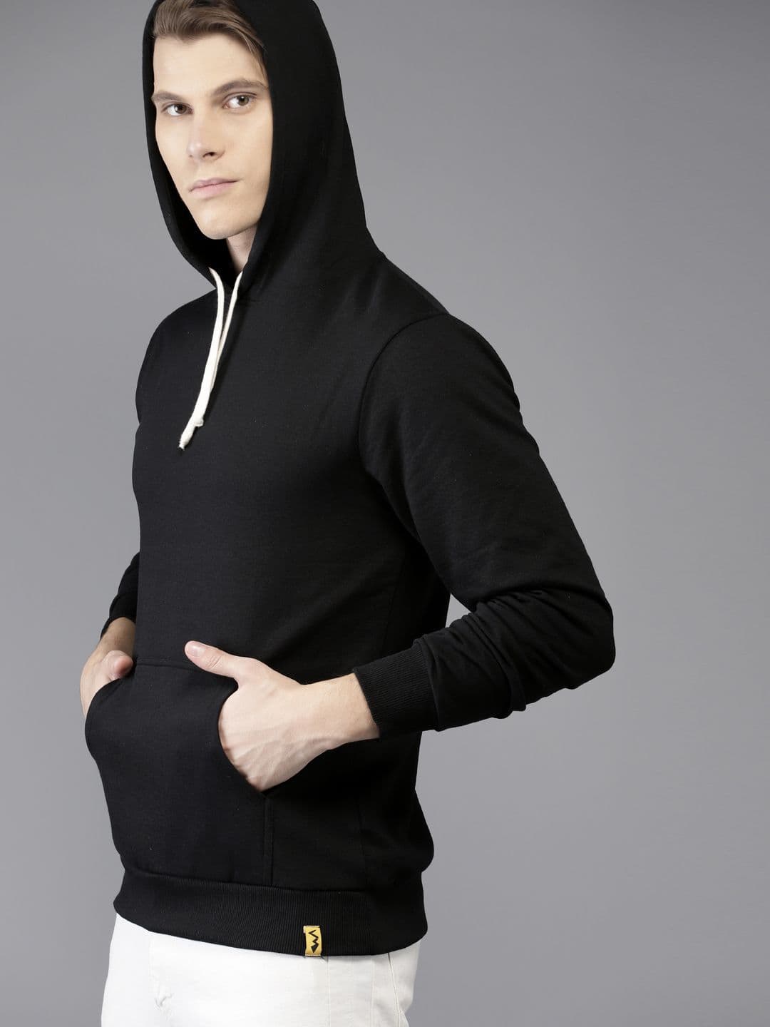 CAHOOT Men Black Solid Hooded Sweatshirt - view 1