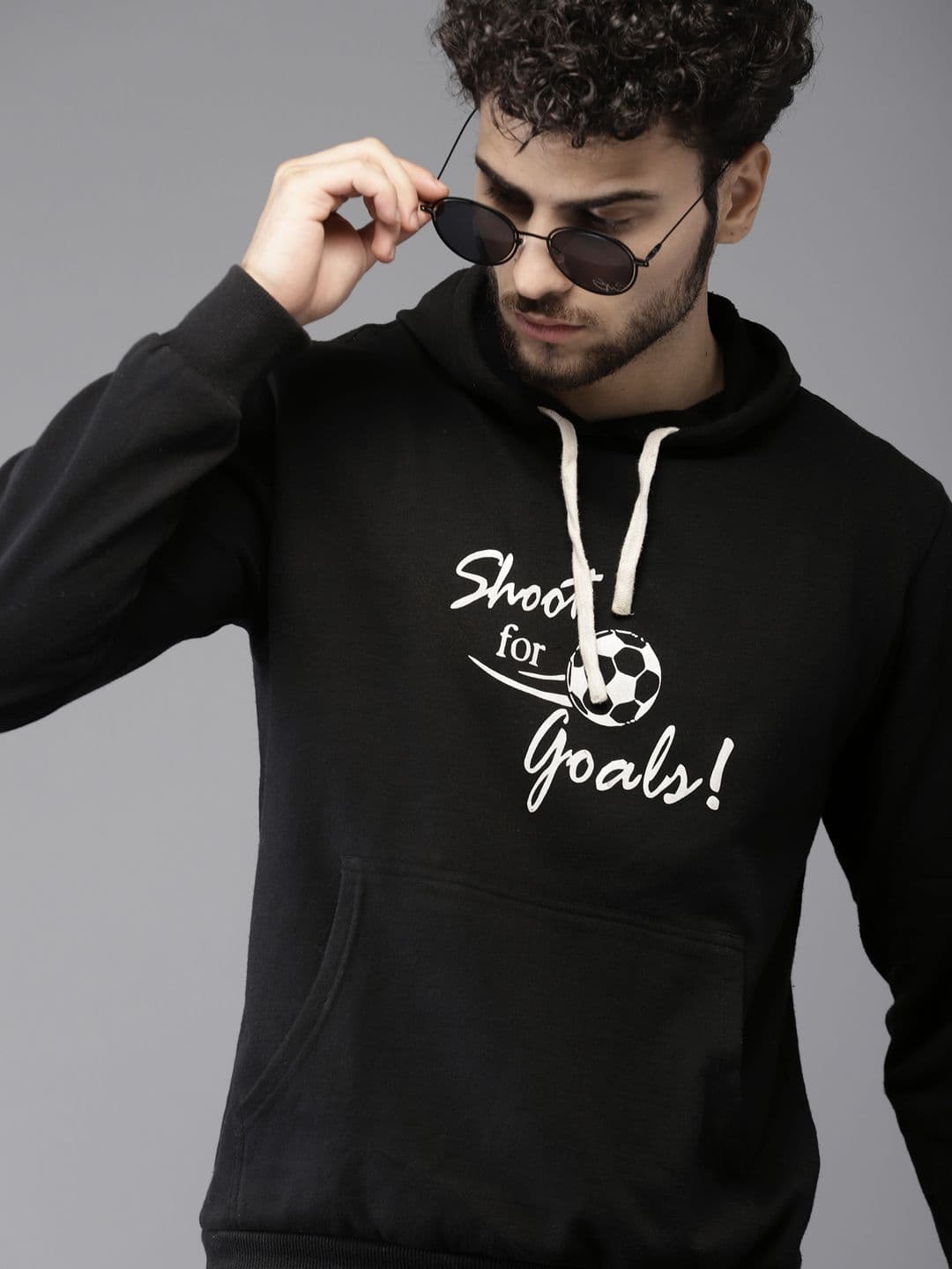CAHOOT Men Black Printed Hooded Sweatshirt - view 1