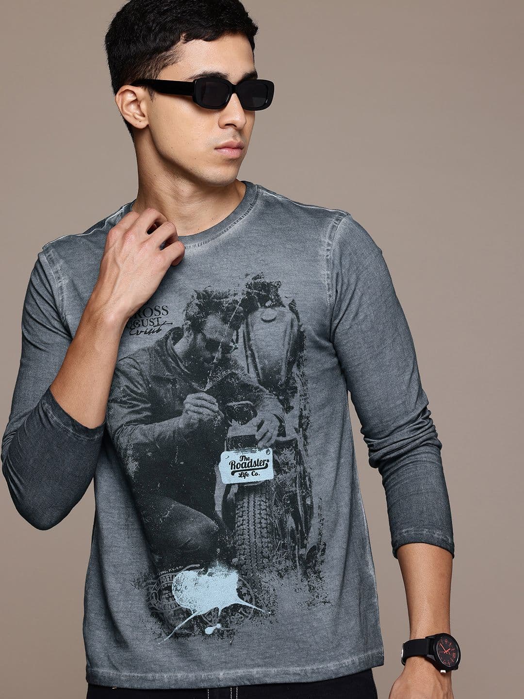 The Roadster Lifestyle Co. Printed Pure Cotton T-shirt - view 1