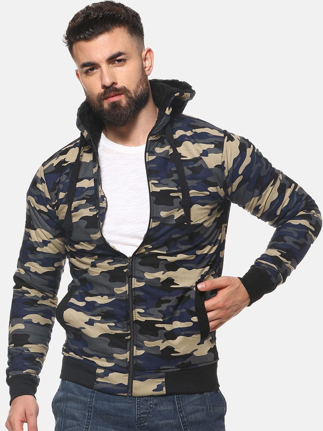 CAHOOT Men Multicoloured Camouflage Printed Padded Jacket - view 1