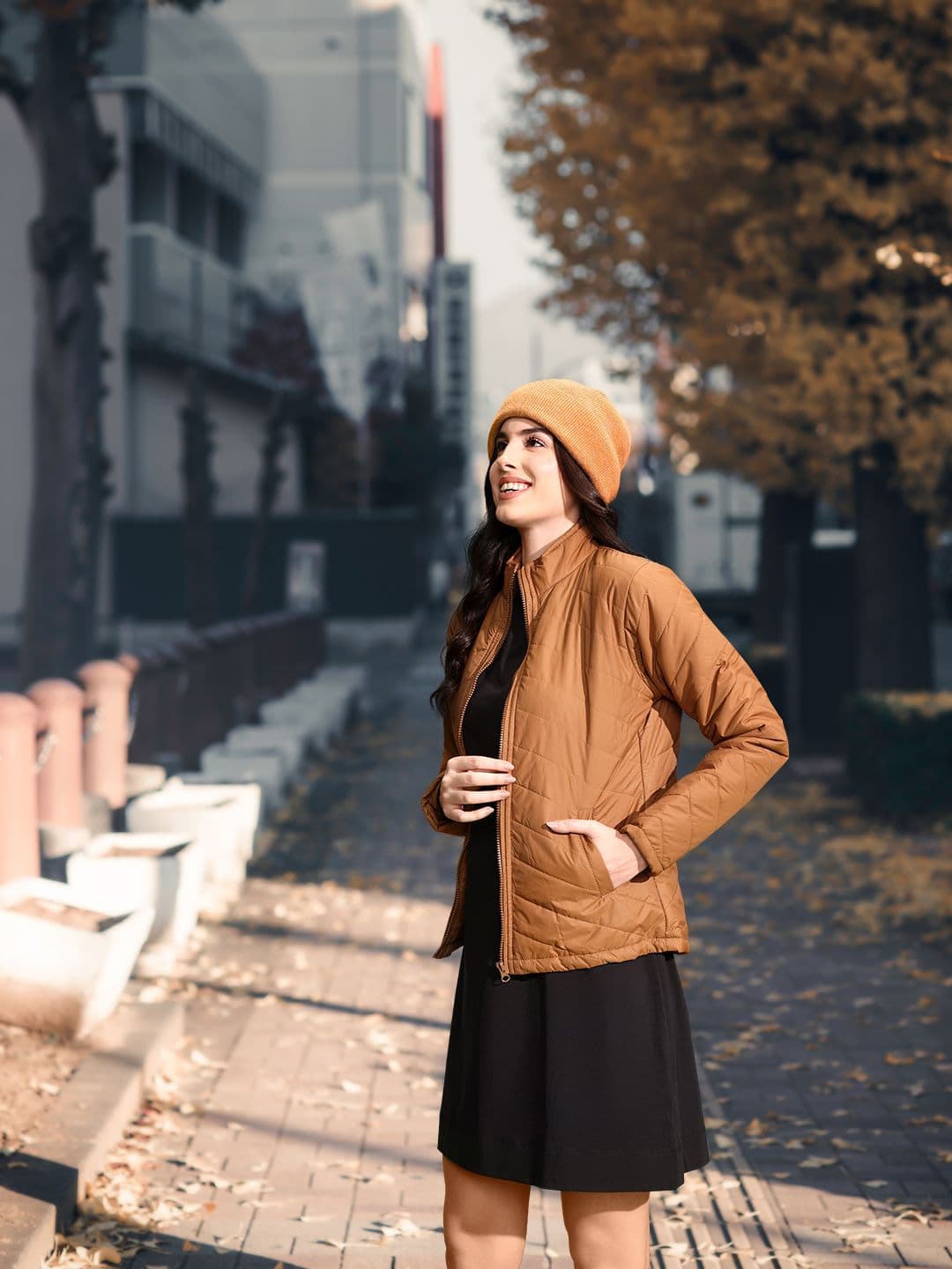 PINACOLADA Women Brown Solid Padded Jacket - view 1