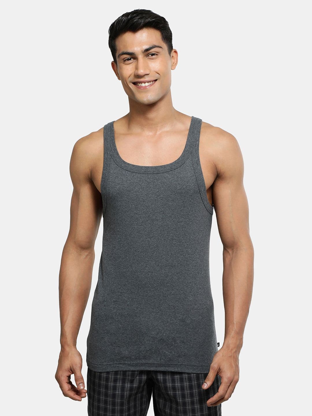 Jockey Men Charcoal Grey Solid Innerwear Vest US26-0105 - view 1
