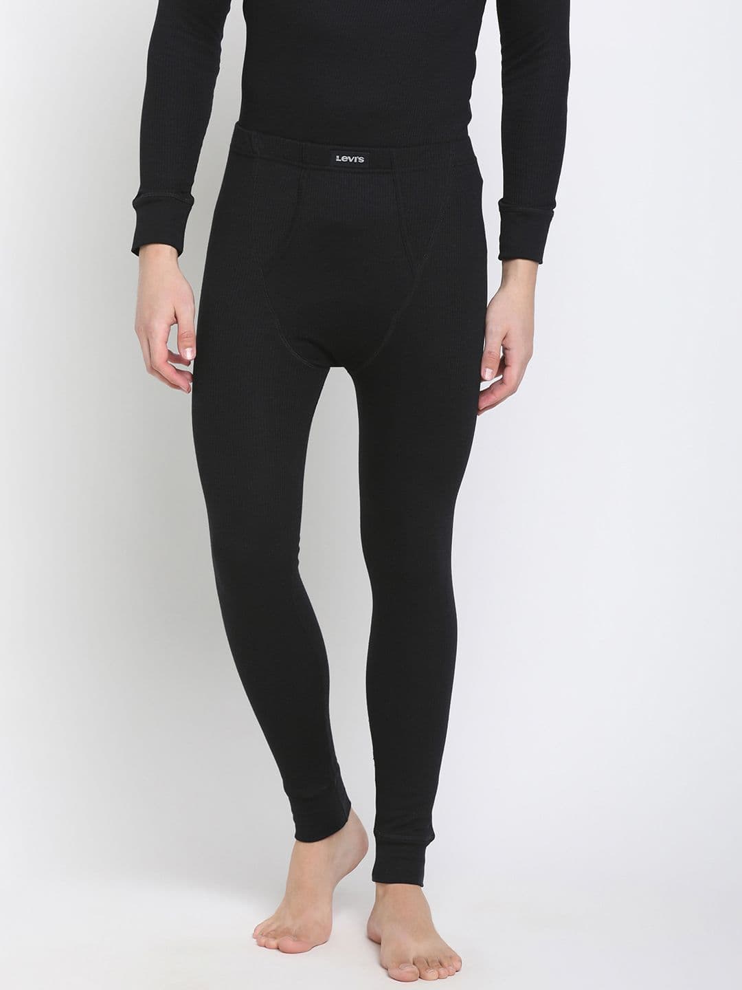 Levis Levi's Men's Regular Fit Full Length Thermal Bottom Wear (Black) - view 1