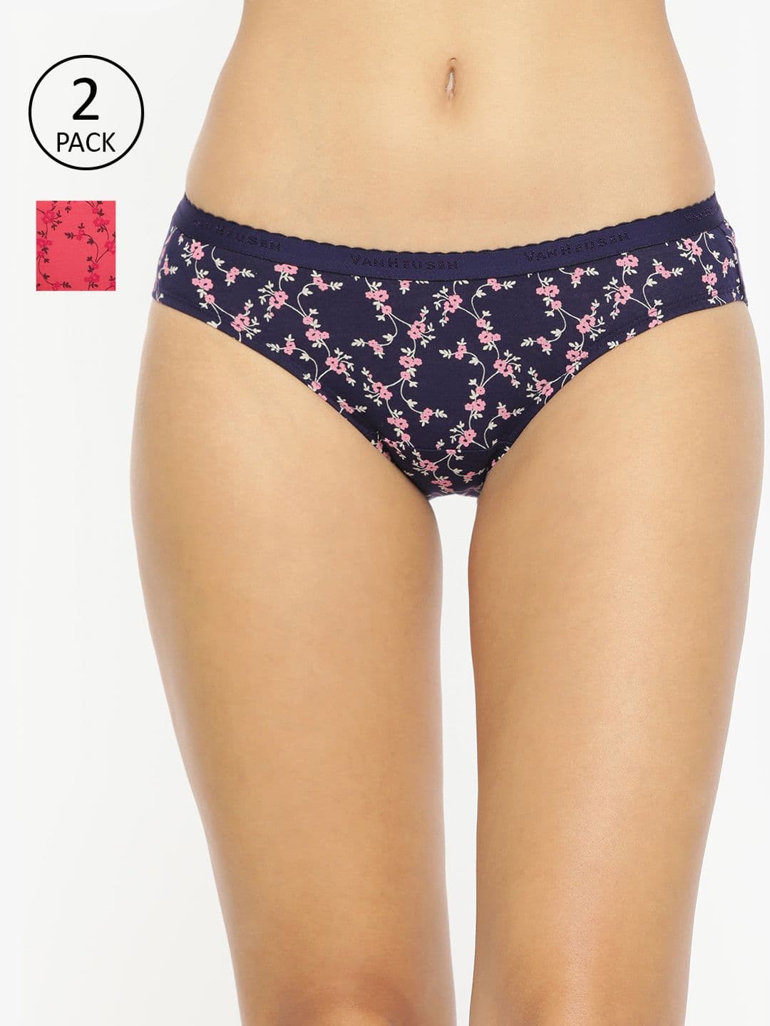 Van Heusen Women Pack of 2 Allover Print Anti Bacterial 4 Way Stretch Bikini Panty - view 1