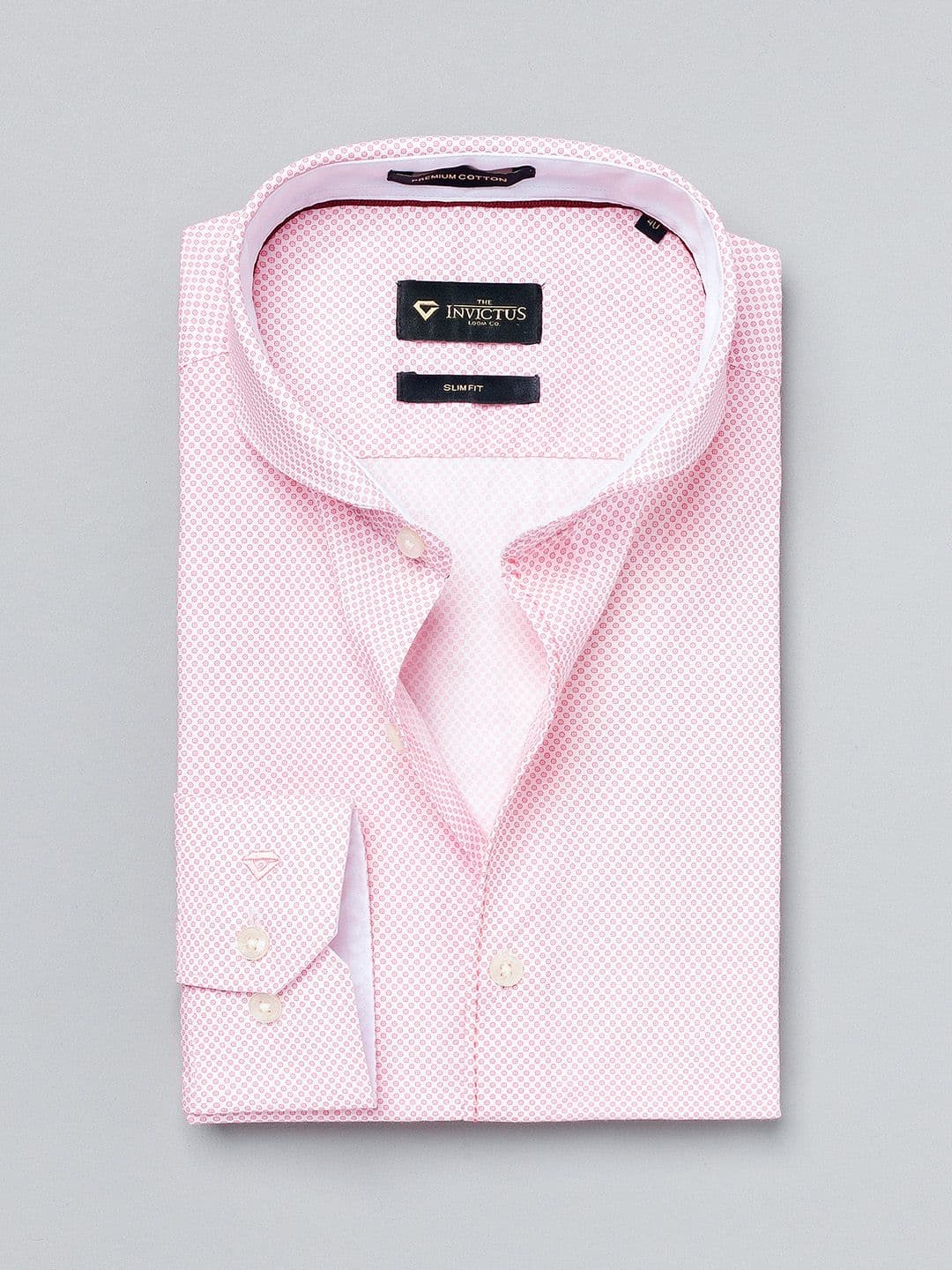 INVICTUS Pink Printed Slim Formal Shirt - view 1