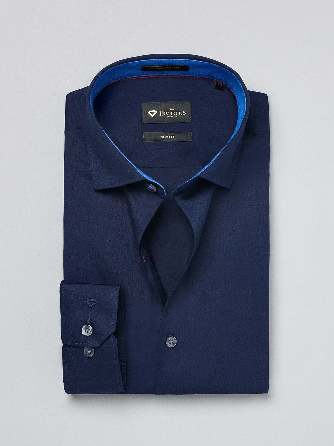 INVICTUS Navy Slim Fit Formal Shirt - view 1