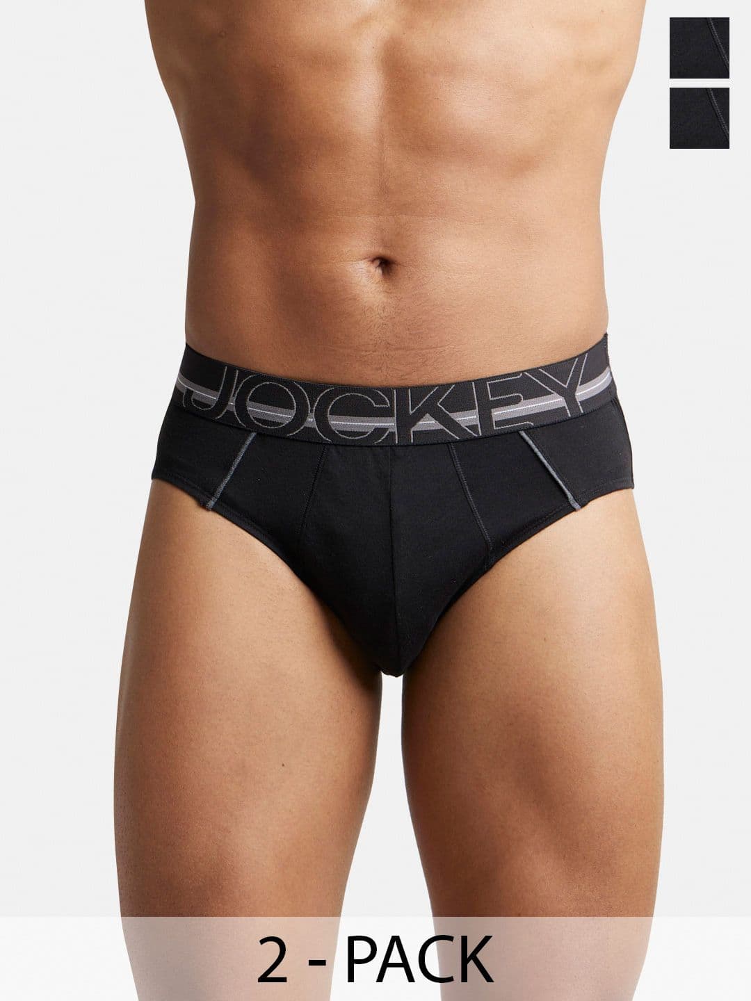Jockey Pack Of 2 Super Combed Cotton Solid Brief with Ultrasoft Waistband-US14 - view 1
