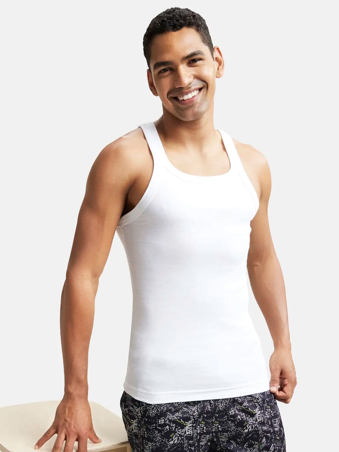 Jockey Combed Cotton Rib Square Neck Gym Vest-US26 - view 1