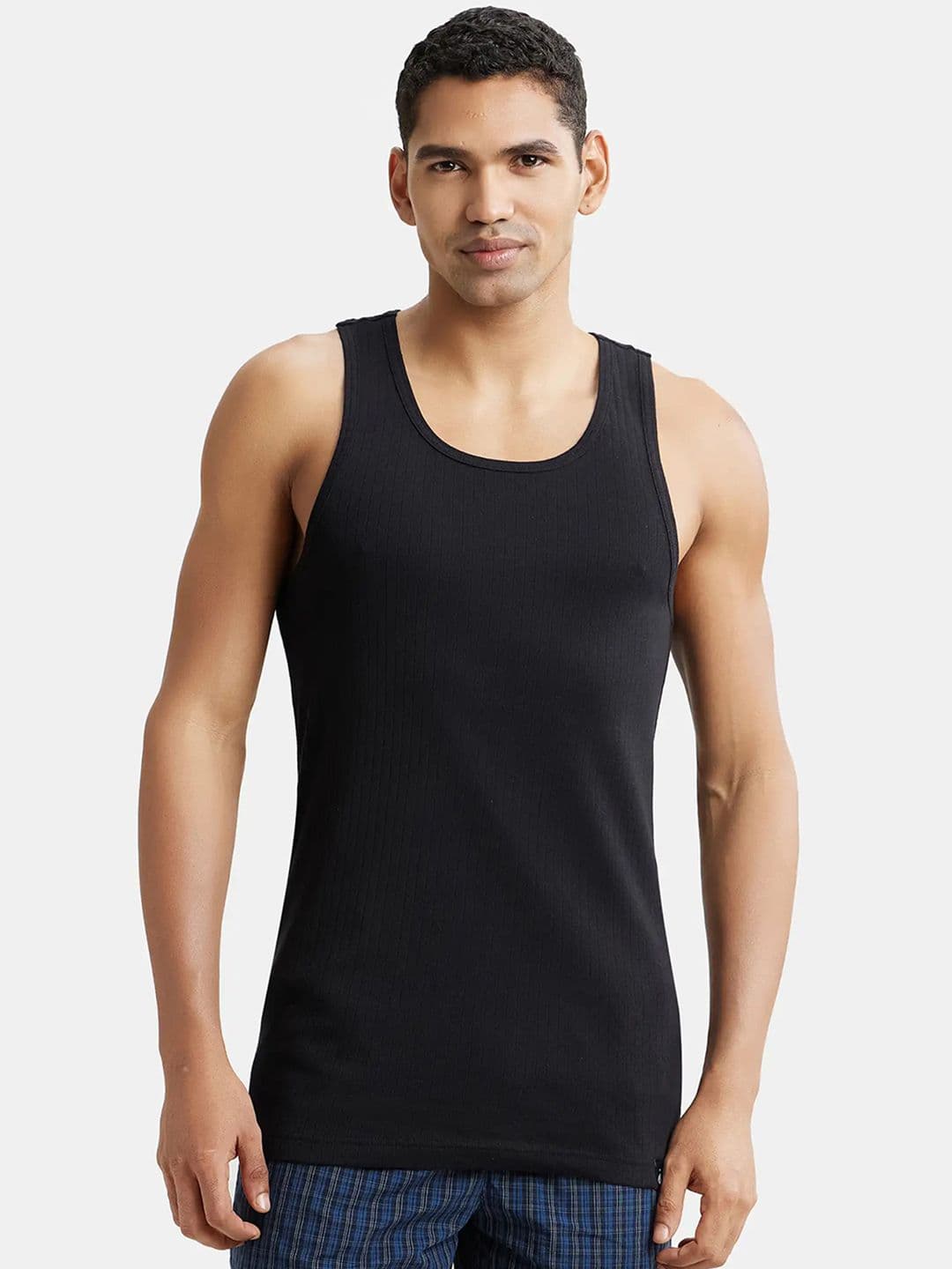 Jockey Back Scoop Neck Ribbed Cotton Innerwear Vests-9922 - view 1