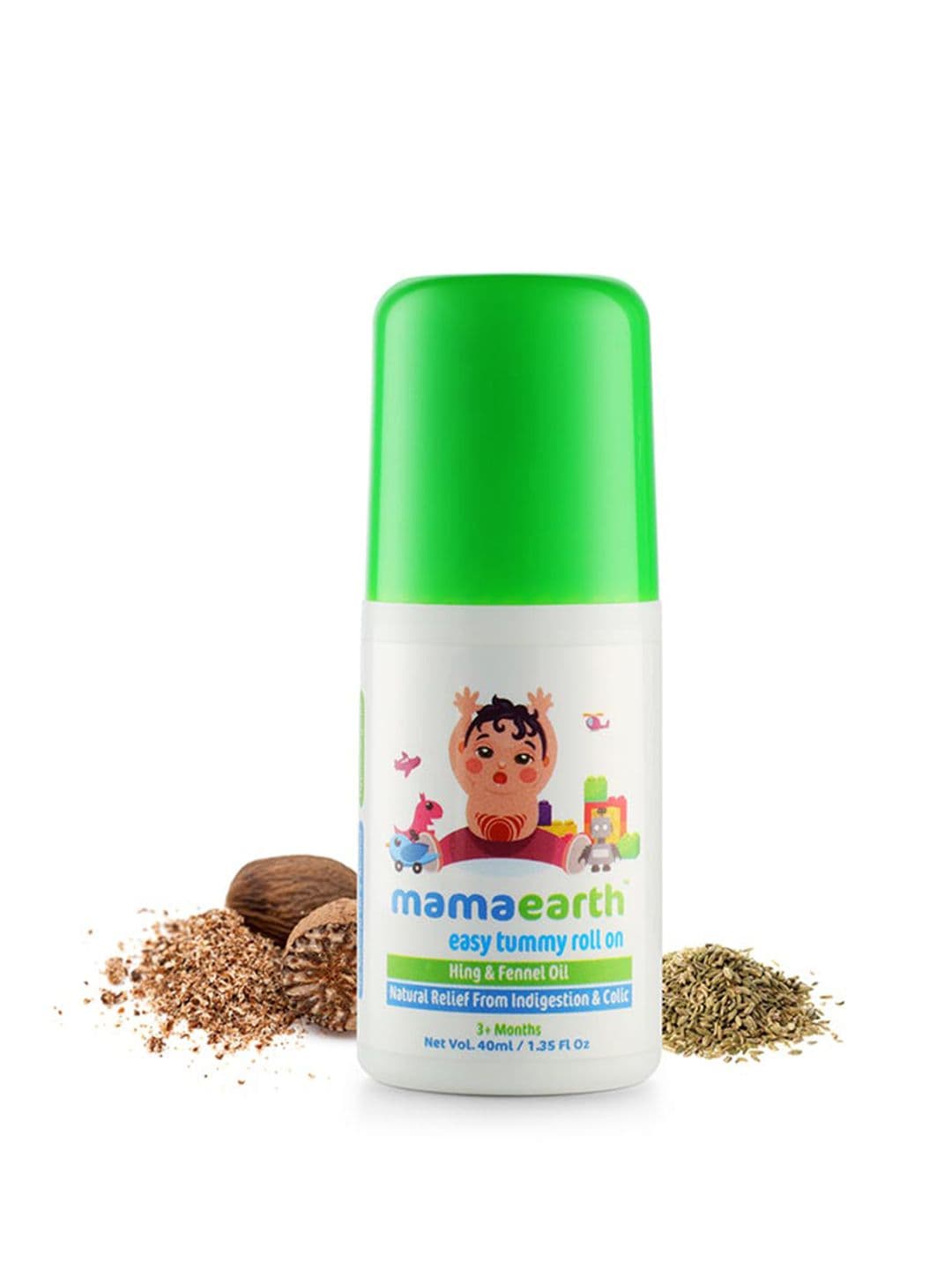 Mamaearth Kids Digestion and Colic Relief Easy Sustainable Tummy Roll with Olive Oil 40 ml - view 1