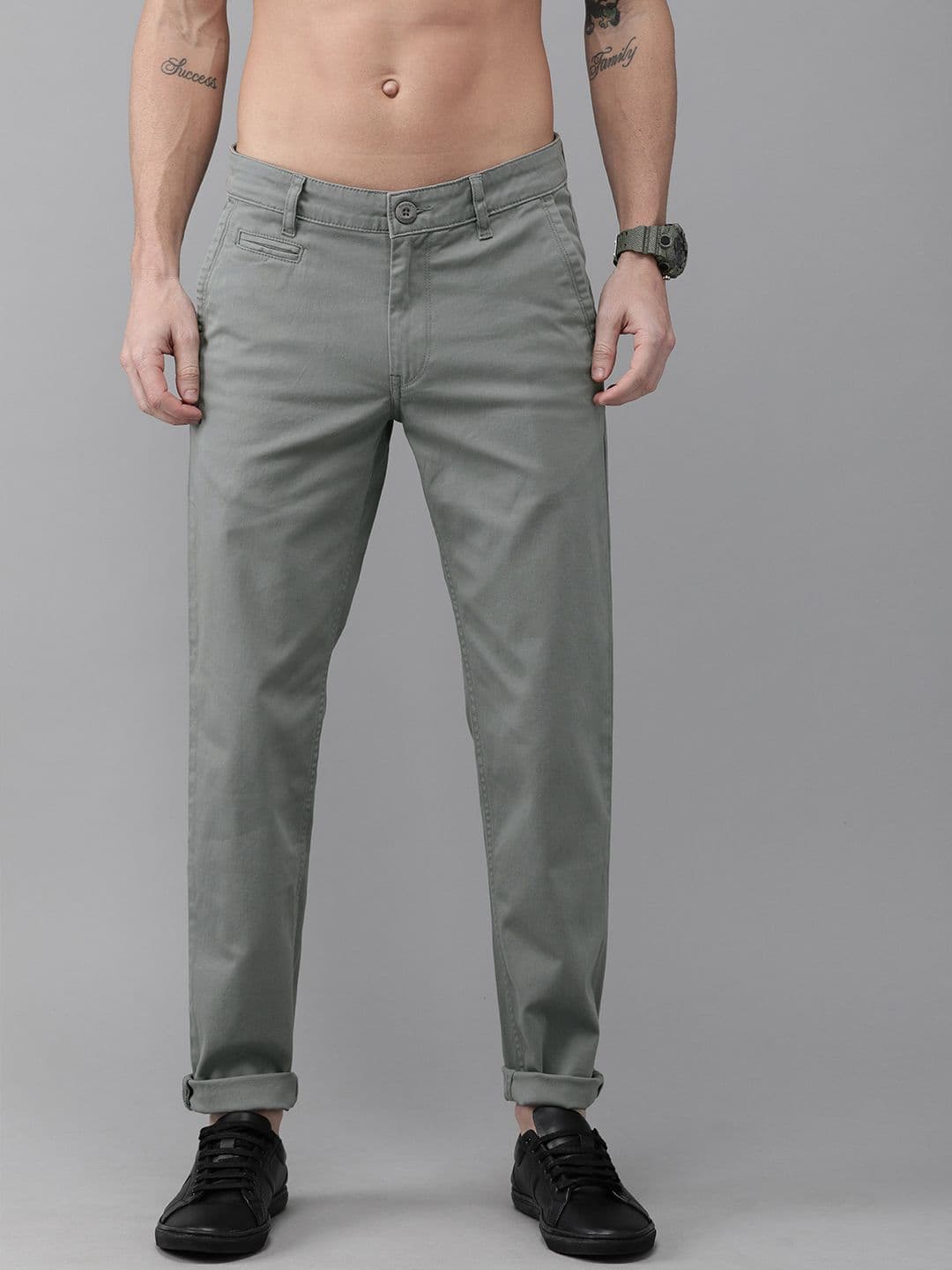 Roadster Men Grey Sustainable Chinos - view 1