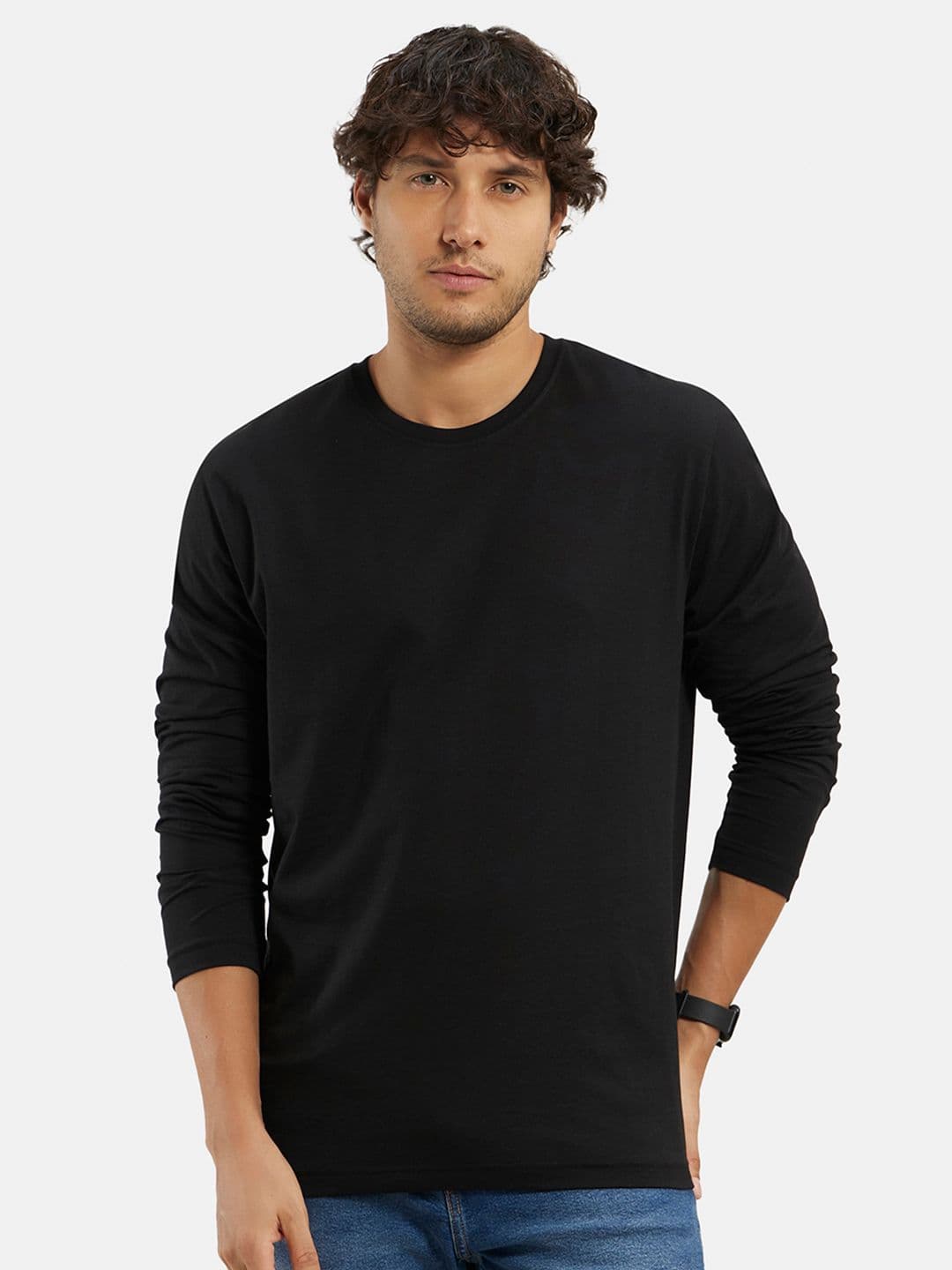 Jockey Super Combed Cotton Rich Solid Round Neck Full Sleeve Tshirt-AM95 - view 1