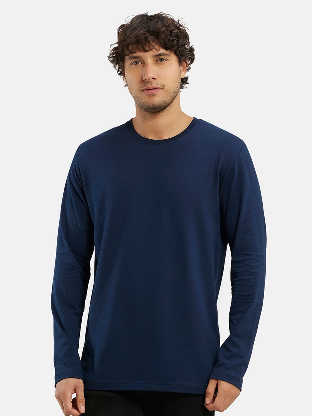Jockey Super Combed Cotton Rich Solid Round Neck Full Sleeve Tshirt-AM95 - view 1