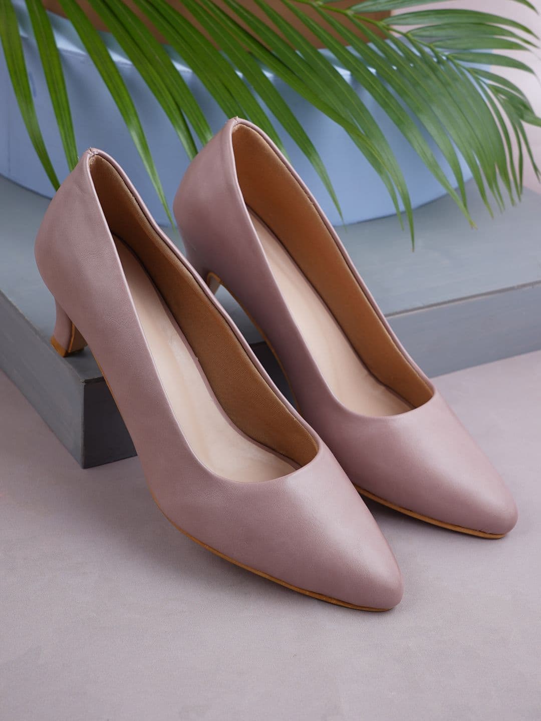 Get Glamr Women Nude-Coloured Solid Pumps - view 1