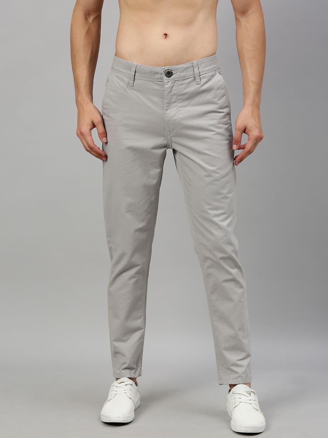 Roadster Men Grey Cotton Regular Chinos - view 1