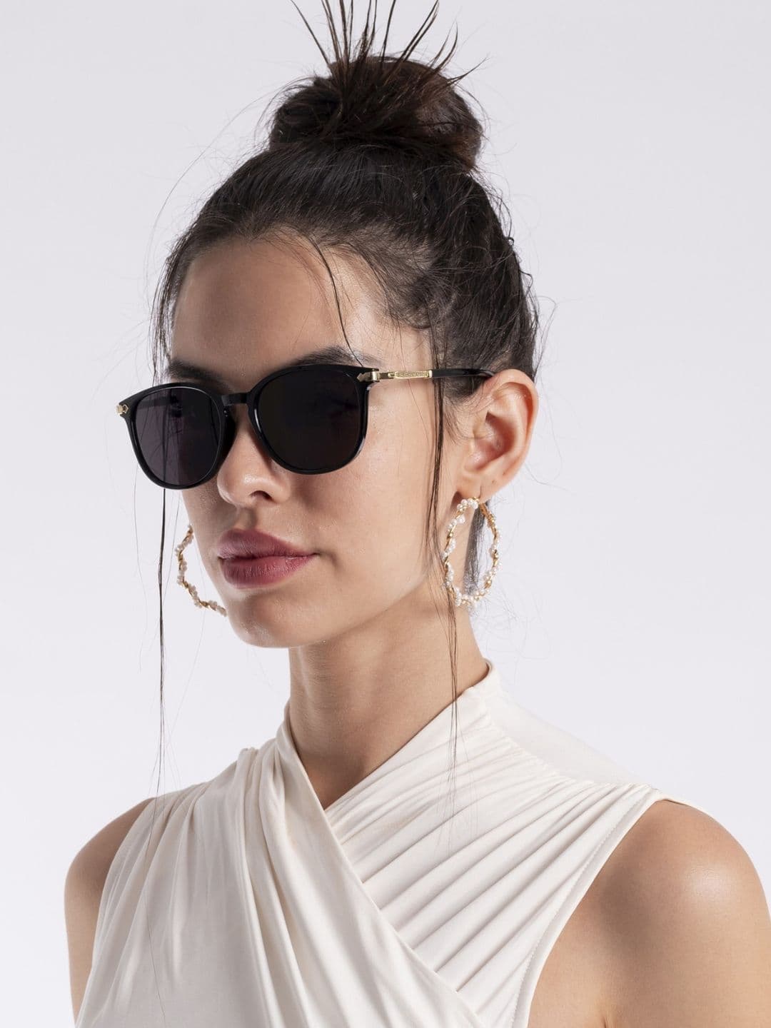 Voyage Women Black UV Protected Wayfarer Sunglasses A3046MG3182 - view 1