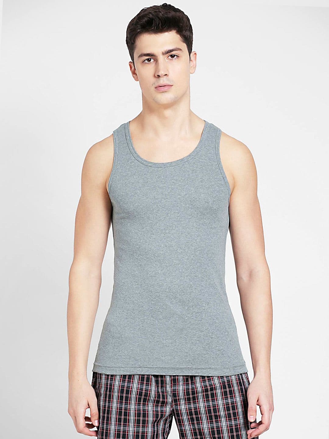 Jockey Men Grey Melange Solid Innerwear Vest FP04-0105 - view 1