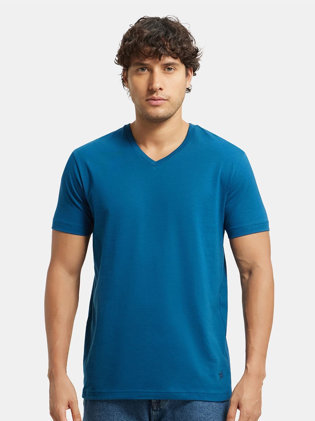 Jockey Super Combed Cotton Rich Solid V Neck Half Sleeve T-shirt -2726 - view 1