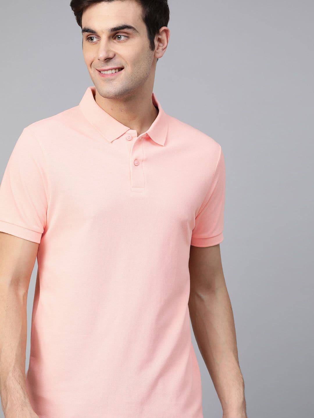 Mast & Harbour Men Pink Solid Polo Collar T-shirt - view 1