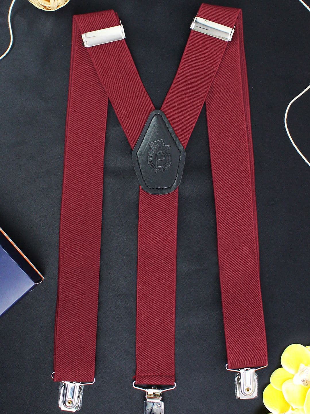 PELUCHE Men Red Solid Suspenders - view 1